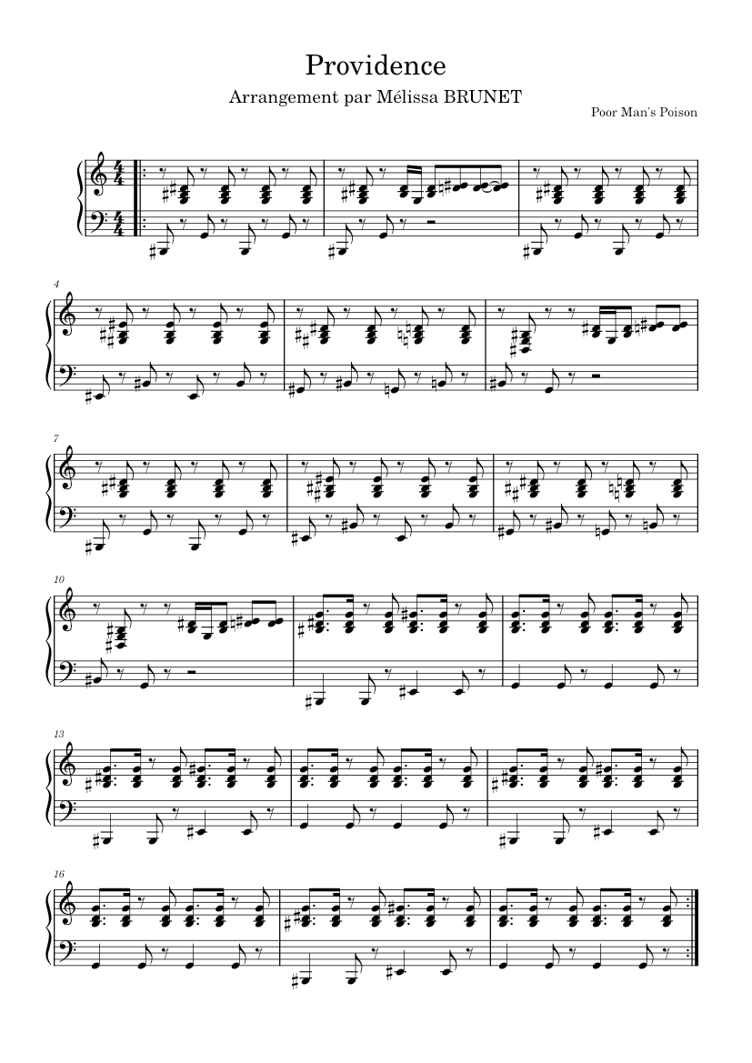 Providence – Poor Man's Poison Providence Poor man's poison Sheet Music ...