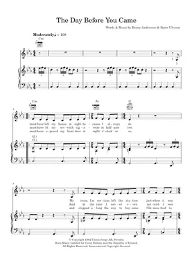 Free The Day Before You Came by ABBA sheet music