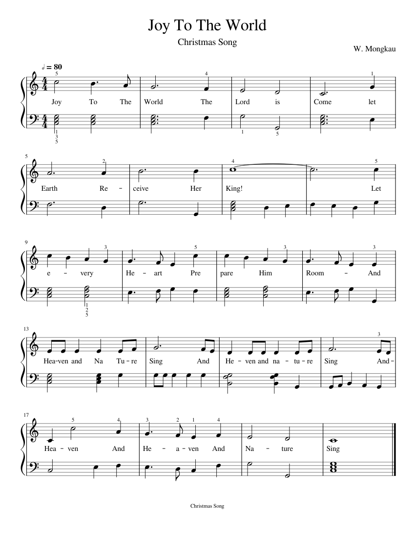 Joy To The World Sheet music for Piano (Solo) Easy | Musescore.com