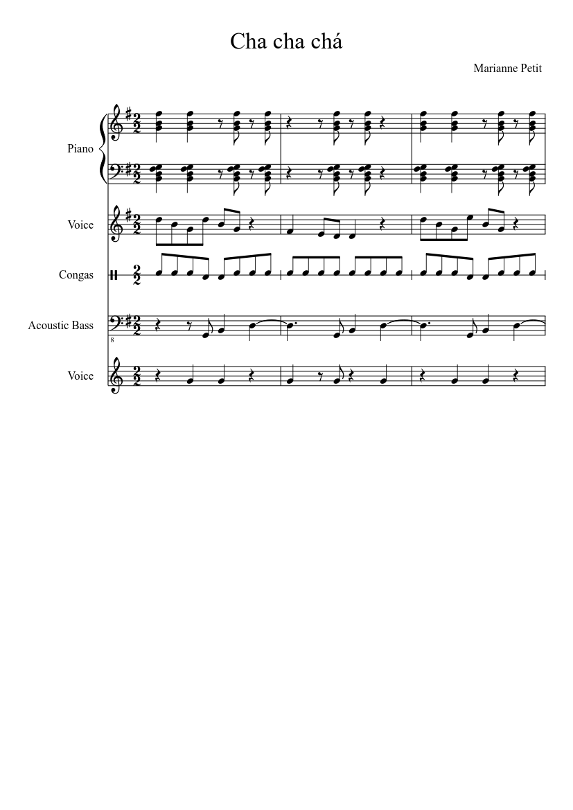 Cha cha cha Sheet music for Piano, Voice (other) (Mixed Trio ...