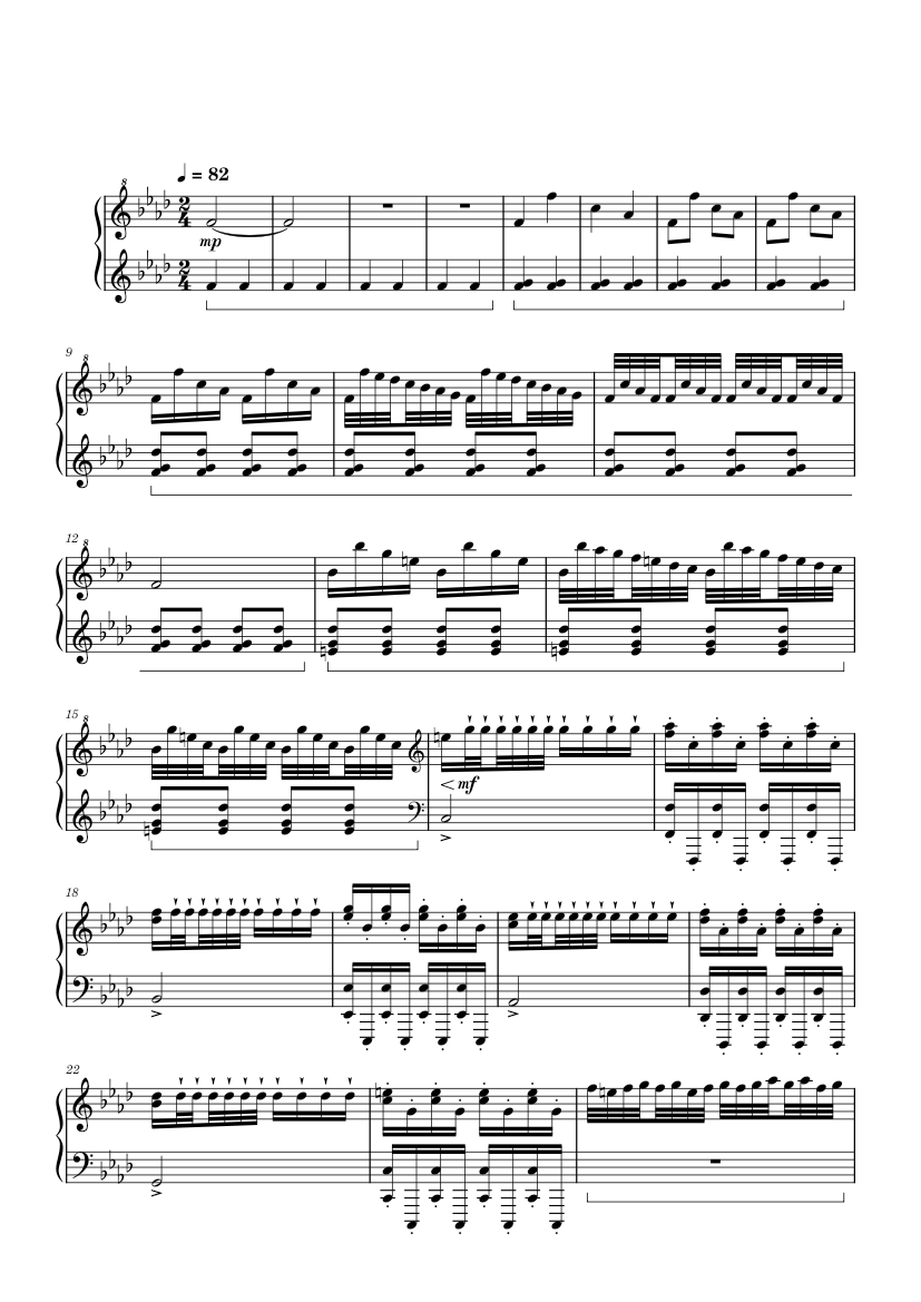 劇的な皮肉 - HOYO-MiX 楽譜 ピアノ (ソロ) | MuseScore.com