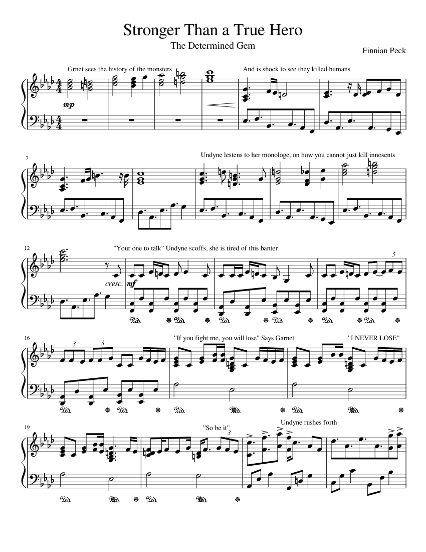 Stronger Than A true Hero (Undertale X Steven Universe) Sheet music for Piano (Solo)
