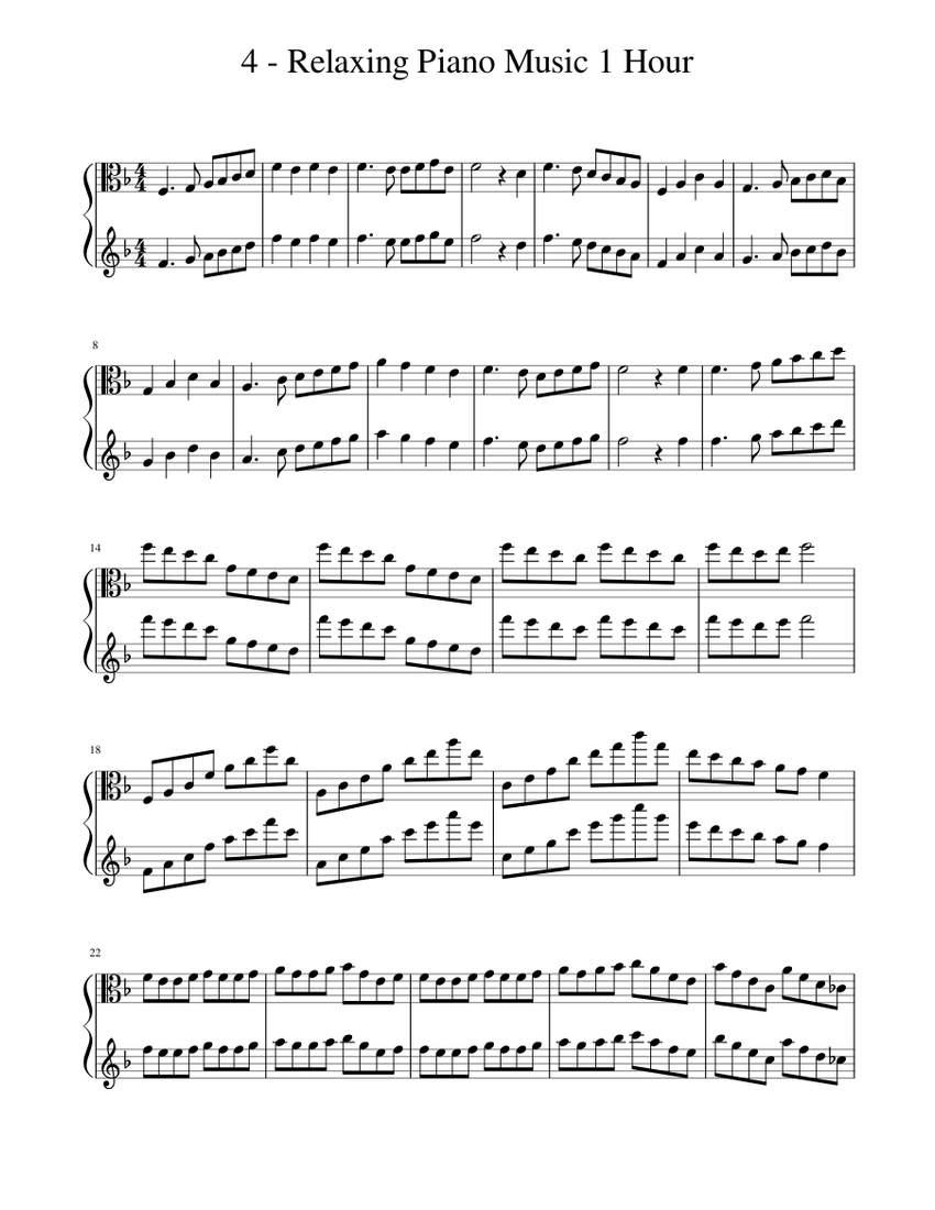 Relaxing Piano Music 1 Hour 4 Sheet music for Piano (Solo) | Musescore.com
