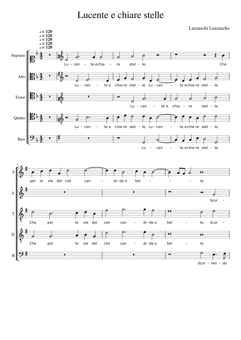 Lucente e chiare stelle