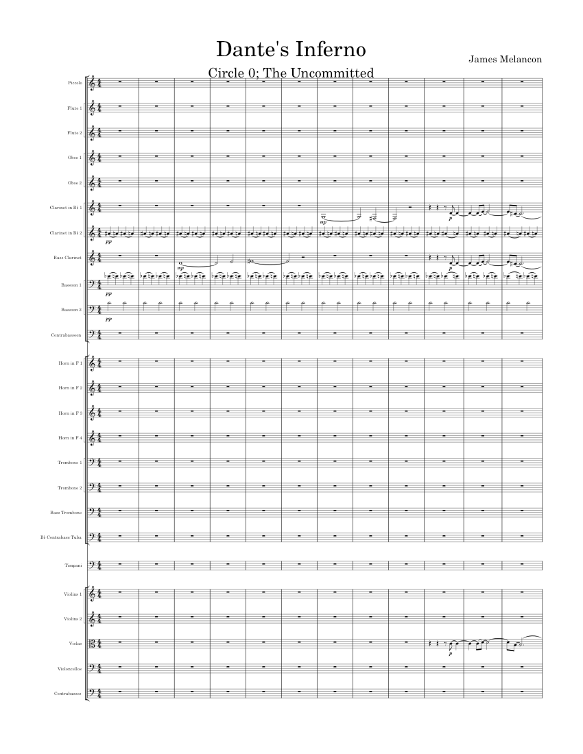 Dante's Inferno circle 0 Sheet Music for Trombone, Tuba, Flute, Oboe ...