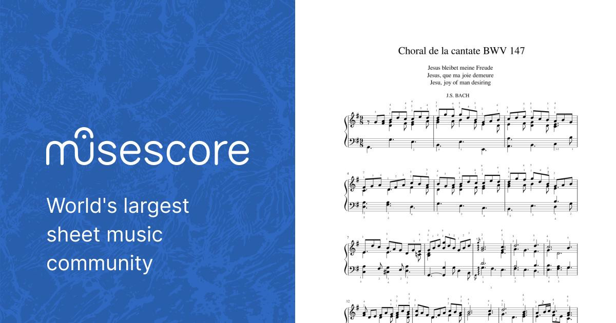 Bach, cantate 147, piano Sheet music for Piano (Piano Duo) | Musescore.com