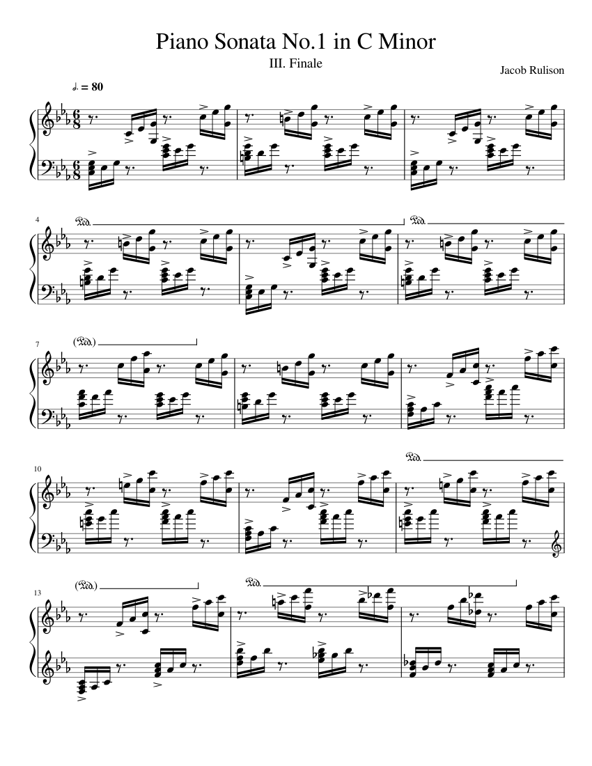 Piano Sonata No.1 in C Minor Sheet music for Piano (Solo) | Musescore.com