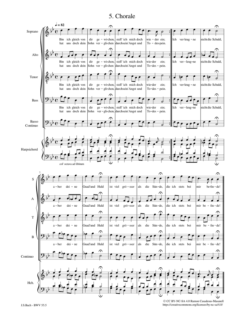 Ich armer Mensch, ich Sündenknecht, BWV 55 / Mvt. 5 Johann Sebastian