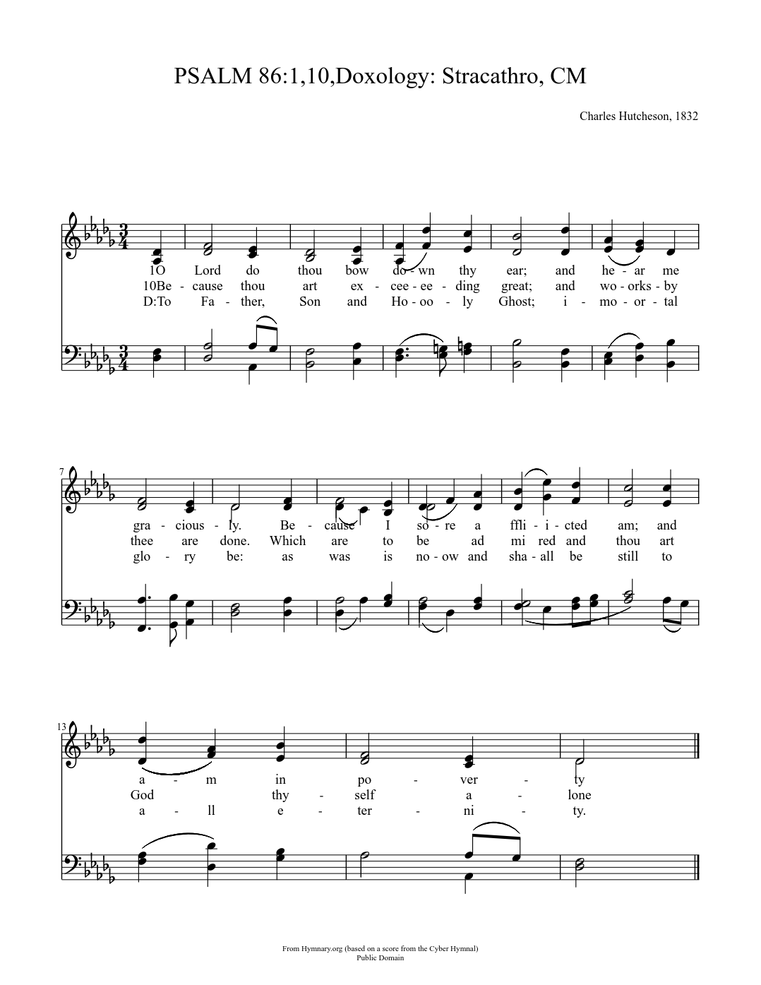 PSALM 86:110Doxology: Strathcaro CM