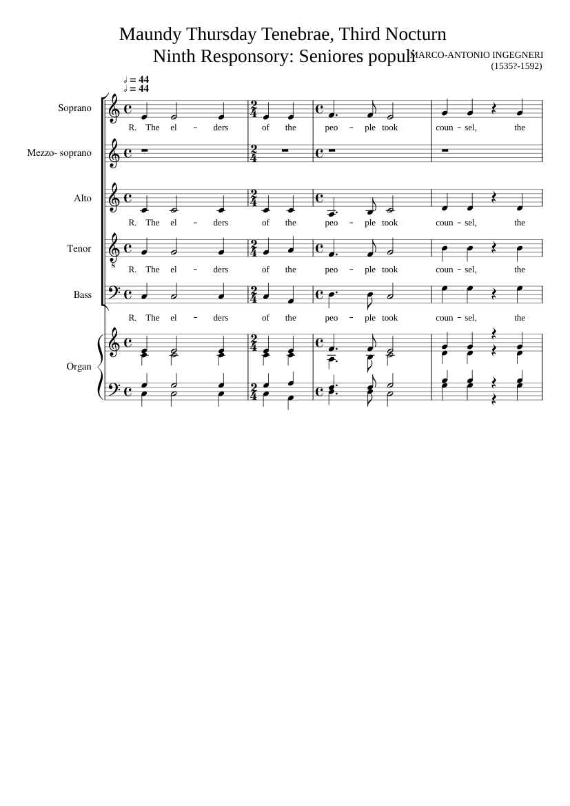 The Elders of the People Took Counsel