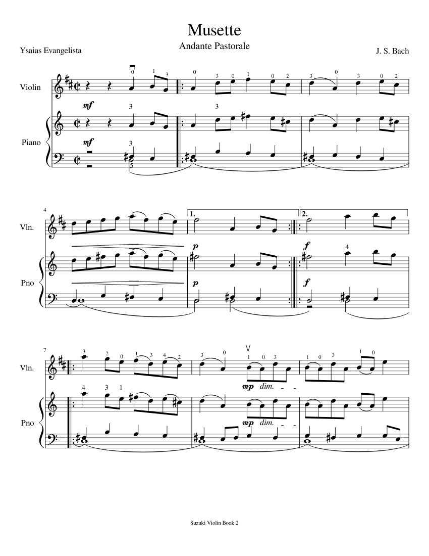 Maori Universel Postbud Musette Sheet music for Piano, Violin (Solo) | Musescore.com