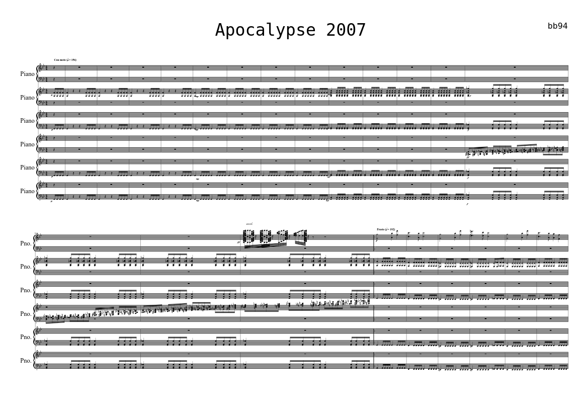 Apocalypse 07 Sheet Music For Piano Mixed Ensemble Musescore Com