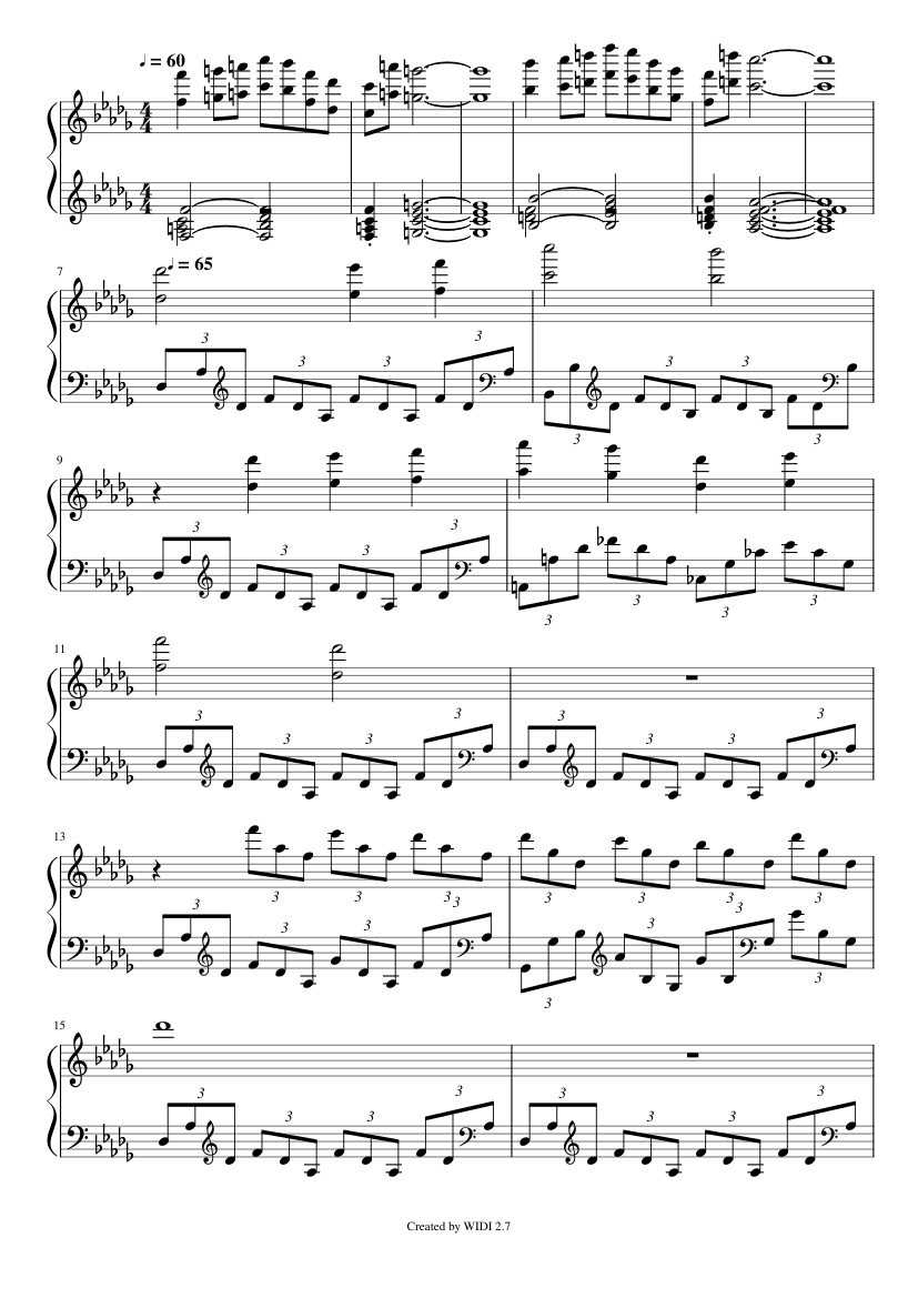 Final Fantasy VII - Holding My Thoughts in My Heart (Original sheet by  w3sp) Sheet music for Piano (Solo) | Musescore.com