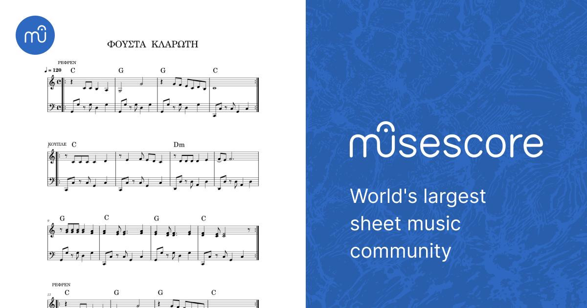 ΦΟΥΣΤΑ ΚΛΑΡΩΤΗ Sheet music for Piano (Piano Duo) | Musescore.com