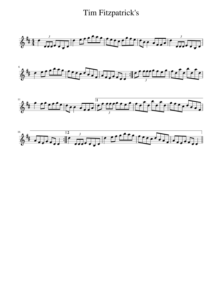 Ftzpatrick Score Tim Fitzpatrick's - piano tutorial