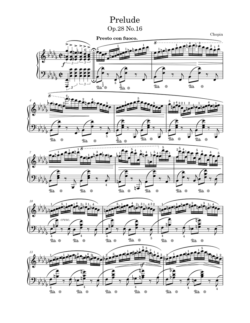 Prelude Op.28 No.16 - Chopin Sheet music for Piano (Solo) | Musescore.com