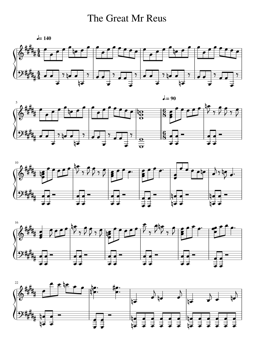 Ace Attorney Spirit of Justice - Mr. Reus ~ The Masked Magician Sheet music  for Piano (Solo) | Musescore.com