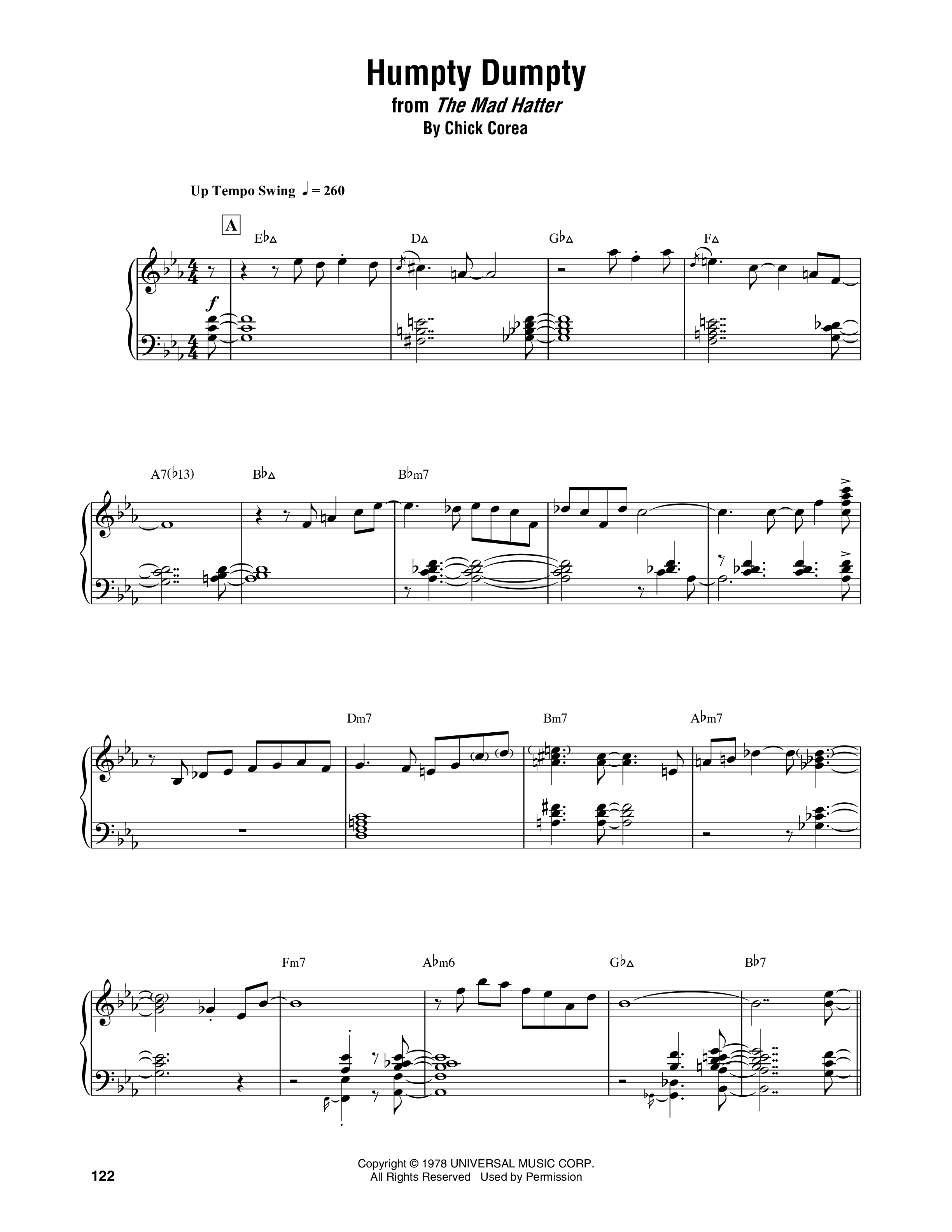 Humpty Dumpty Sheet music for Piano by Chick Corea Official | MuseScore.com