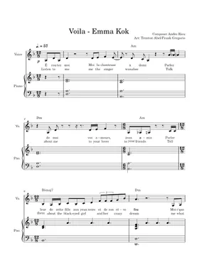 Voilà – Barbara Pravi Sheet music for Piano (Solo)