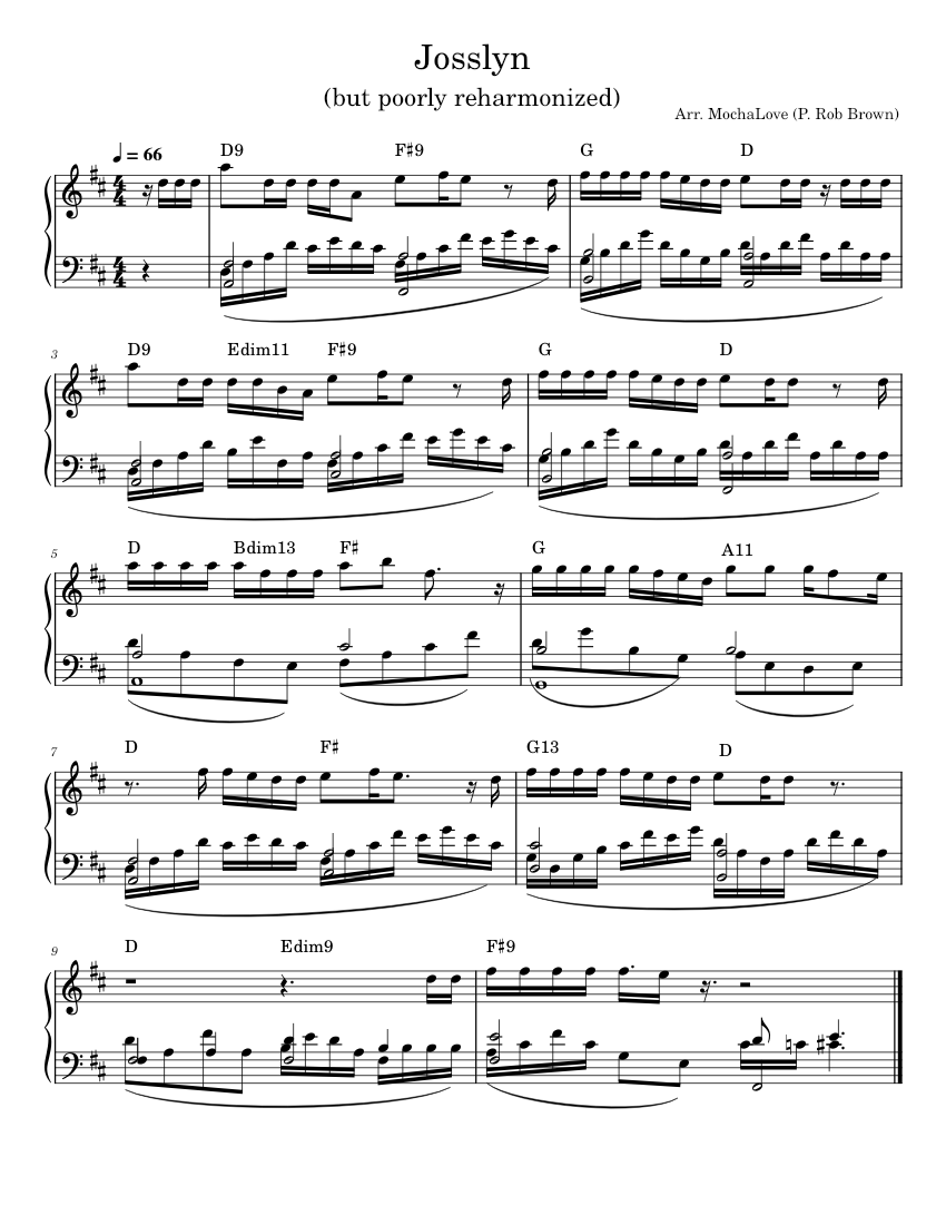 Josslyn Script Josslyn Sheet music for Piano (Solo) | Musescore.com