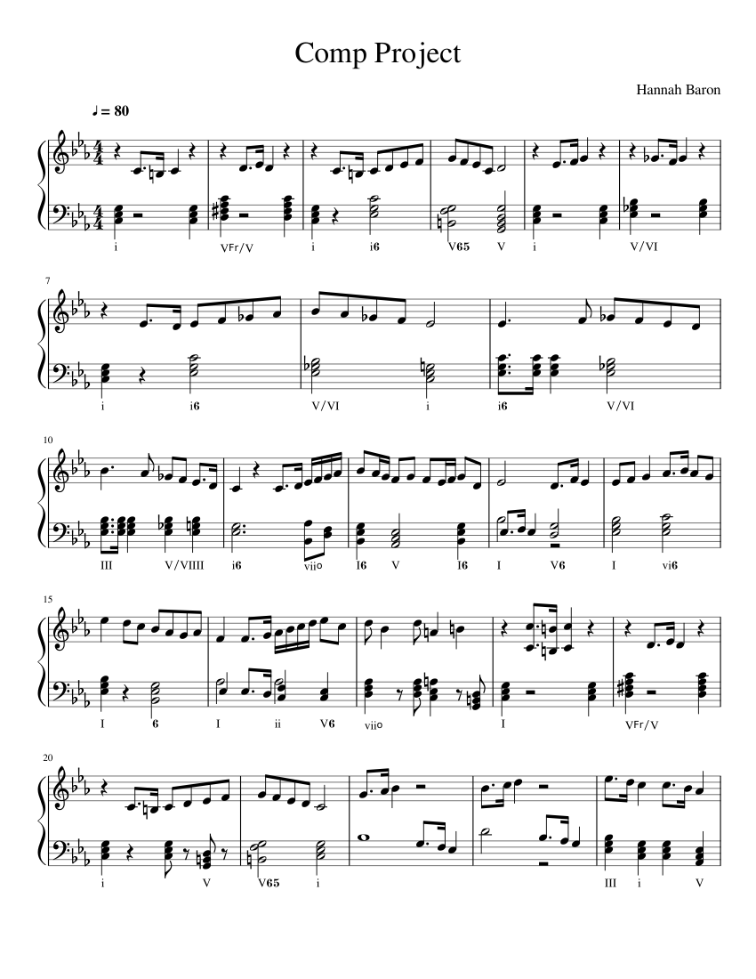 Comp1 Music Comp Project Sheet music for Piano (Solo) | Musescore.com