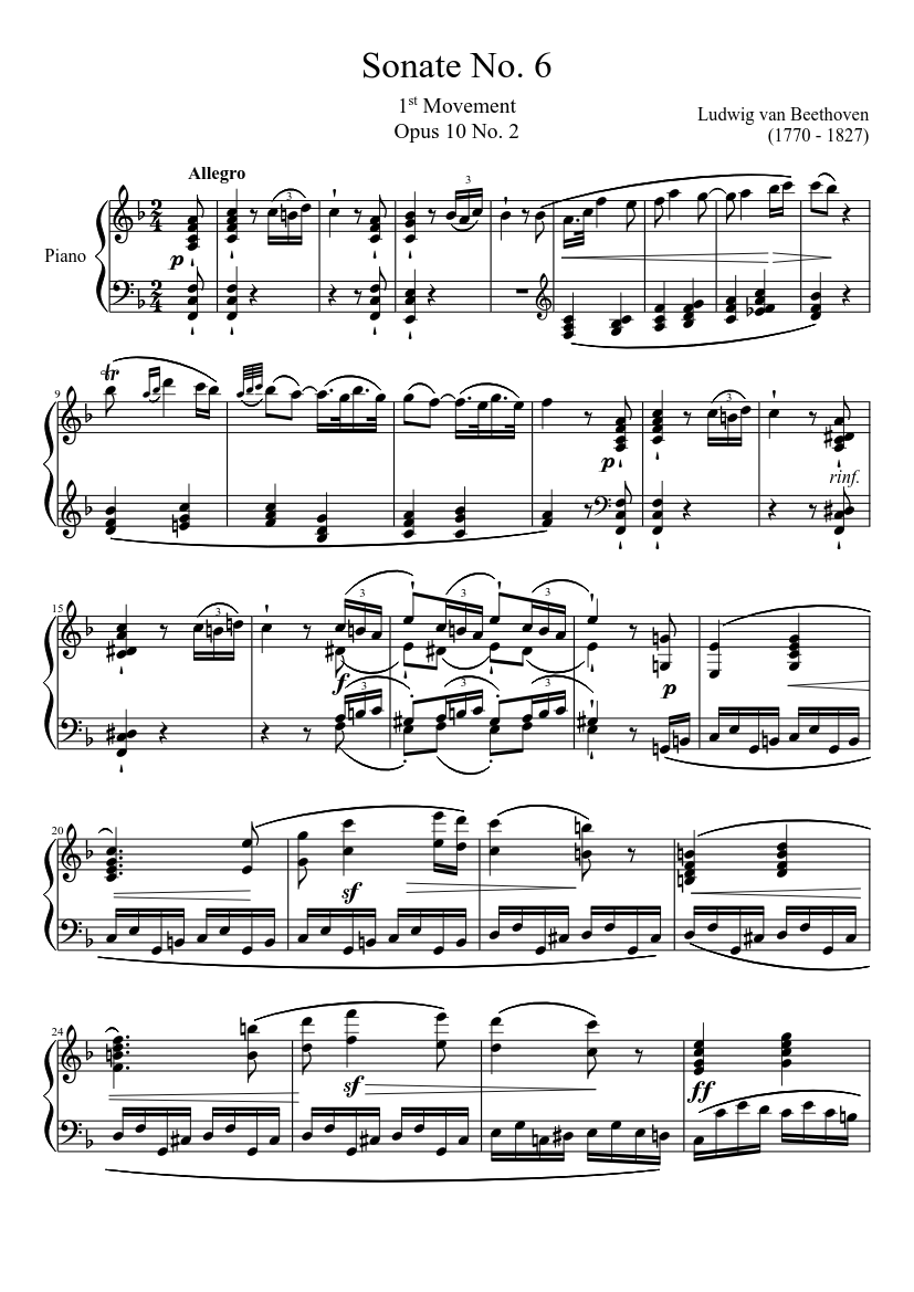 Piano Sonate Opus 24 Do Majeur - 