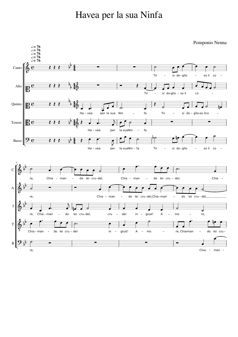 Havea per la sua Ninfa