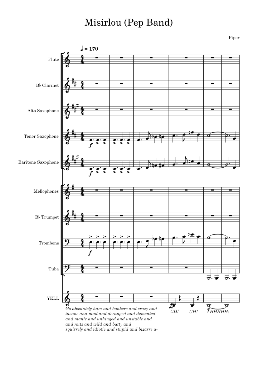 Miserlou – Dick Dale (Pep) Sheet Music for Trombone, Tuba, Vocals ...