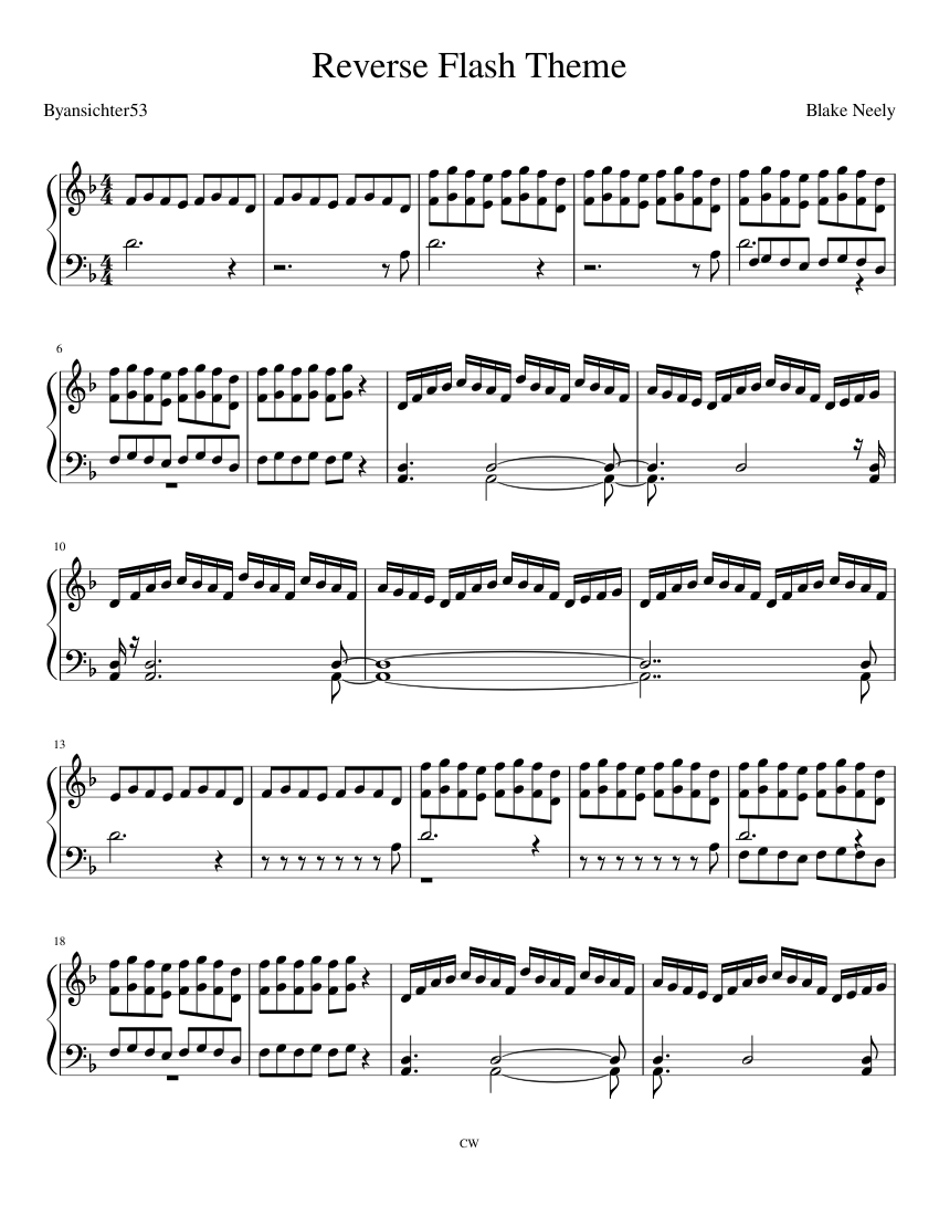 Reverse Flash Theme Sheet music for Piano (Solo) | Musescore.com