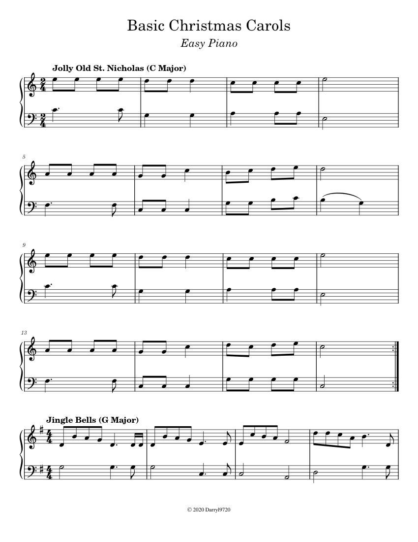 Christmas Carols Sheet music for Piano (Solo)  Musescore.com