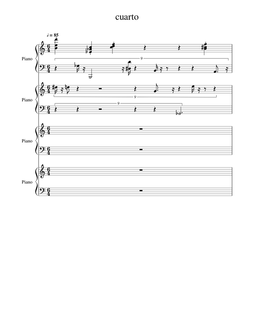 cuarto Sheet music for Piano (Mixed Quartet) | Musescore.com