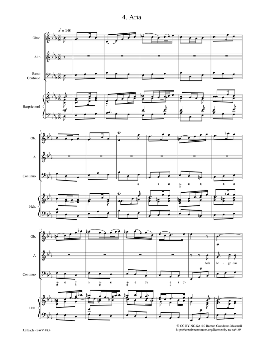 Ich elender Mensch, wer wird mich erlösen, BWV 48 / Mvt. 4 Johann