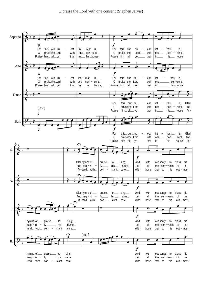 O praise the Lord with one consent