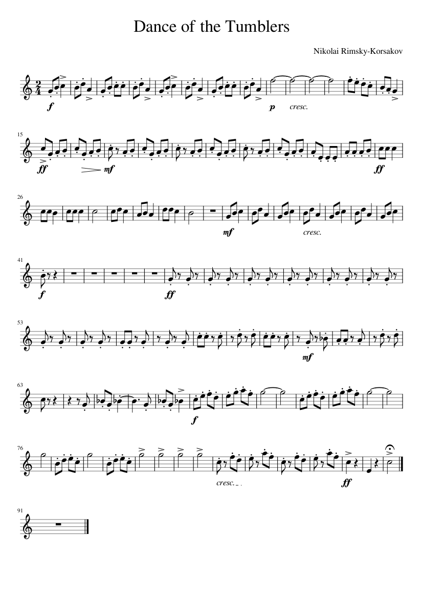 Dance of the Tumblers Sheet music for Piano (Solo) Easy | Musescore.com