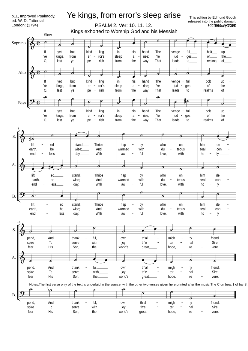 Ye kings from error's sleep arise