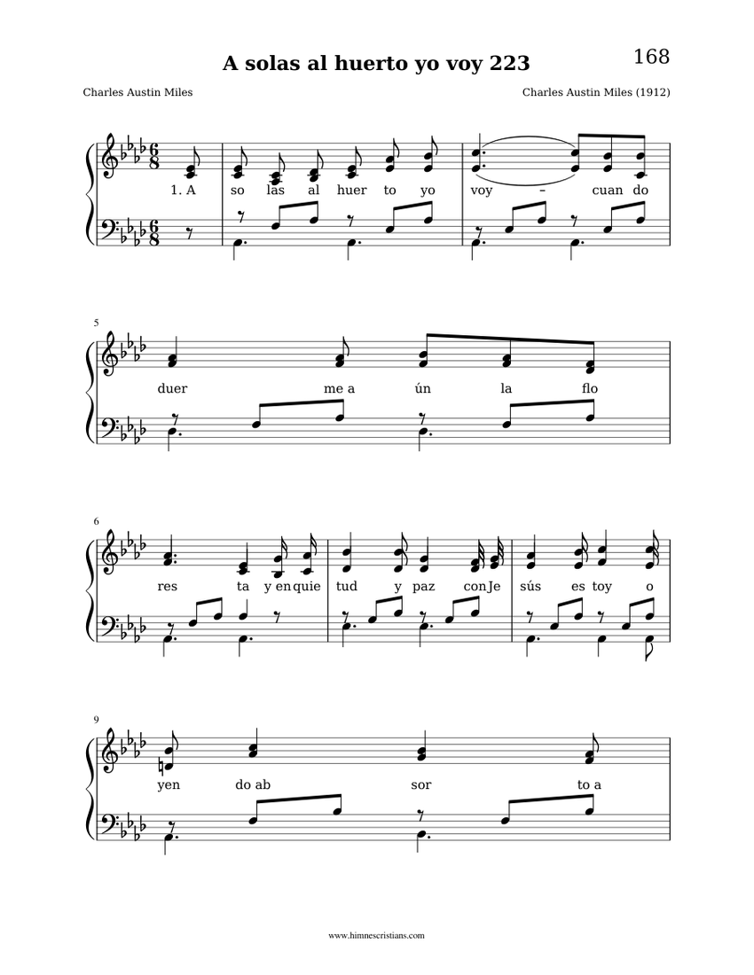 A solas al huerto yo voy 223 Sheet music for Piano (Solo) | Musescore.com