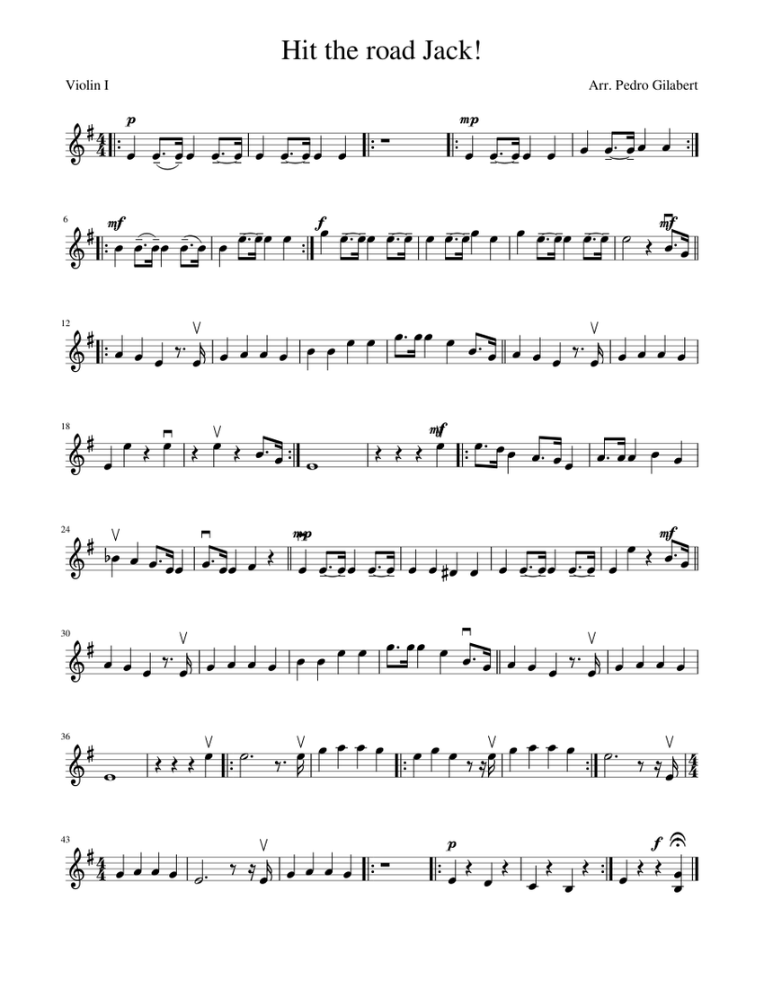 Hit the road Jack! Sheet music for Piano (Solo) | Musescore.com