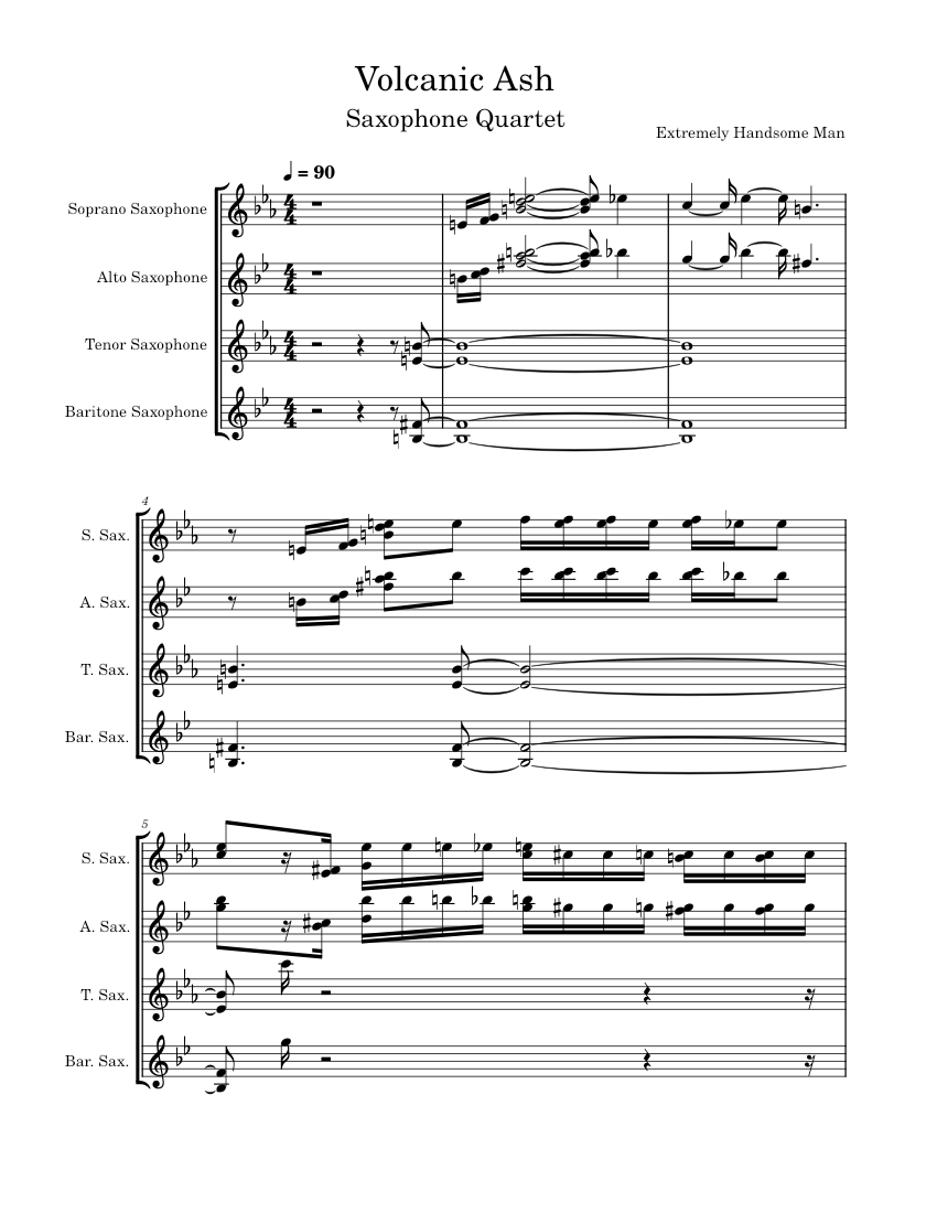 Volcanic Ash Sheet music for Saxophone alto, Saxophone tenor, Saxophone
