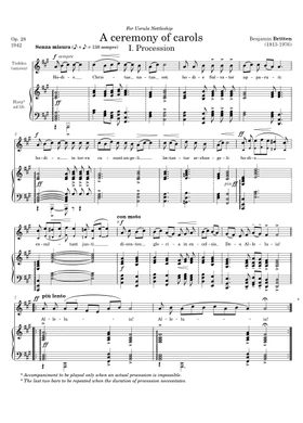 Free Benjamin Britten sheet music | Download PDF or print on Musescore.com