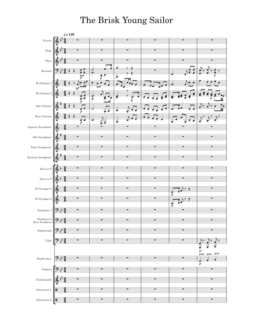The Brisk Young Sailor Sheet music for Trumpet (In B Flat), Trombone, Flute, Drum Group &amp; more ...