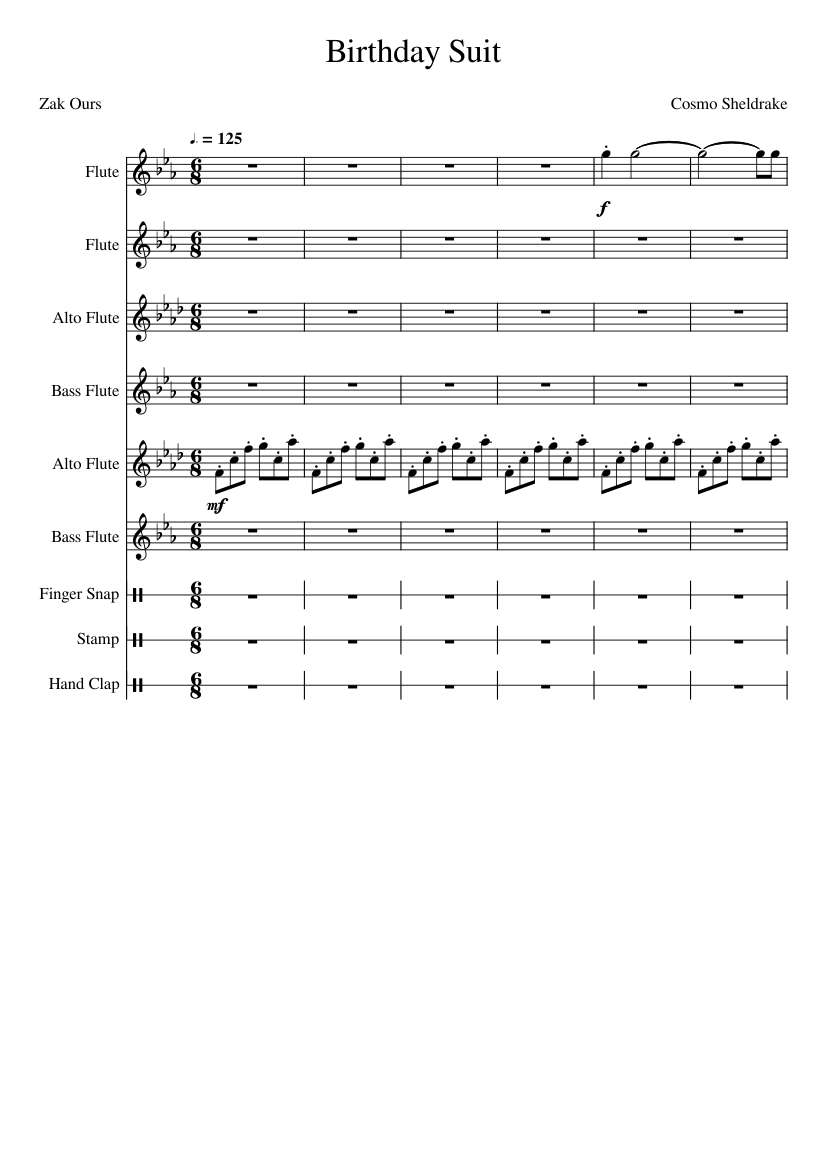 Birthday Suit for Flute Choir