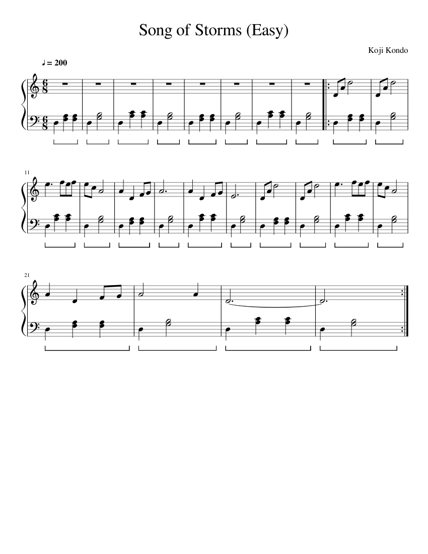 Song of Storms (Fàcil) Partitura per aSong of Storms (Fàcil) Partitura per a  