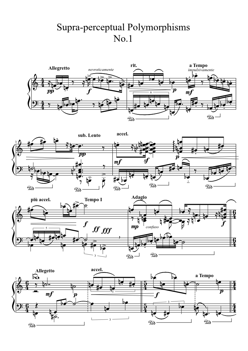 Atonal garbage for you Sheet music for Piano (Solo)