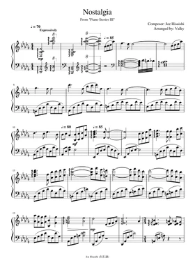 Free Nostalgia by Joe Hisaishi sheet music | Download PDF or print on  Musescore.com