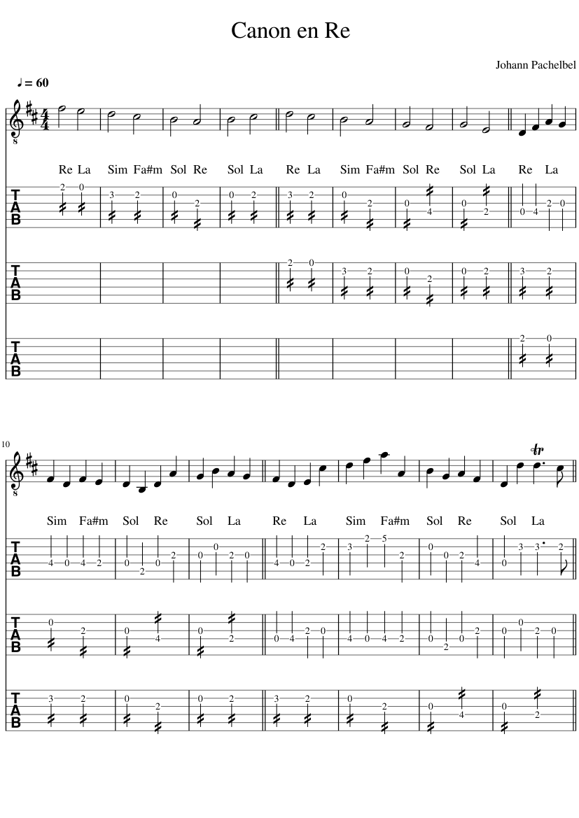 Canon and Gigue in D major P.37