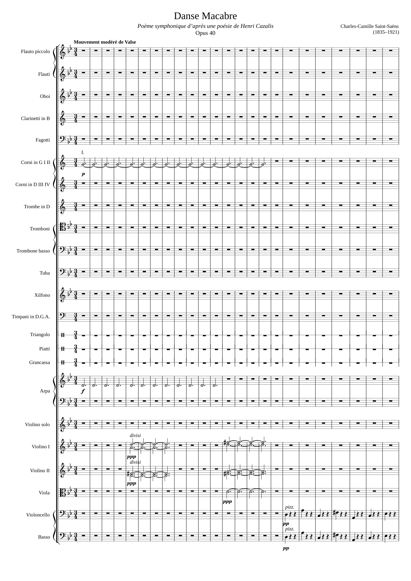 Danse Macabre, Opus 40 Sheet music for Tuba, Trombone bass, Trombone ...