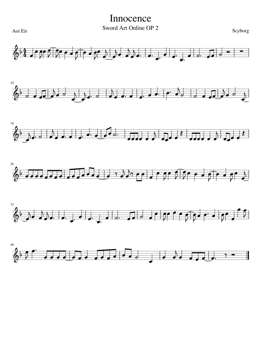 Innocence Sheet Music For Trumpet In C Solo Musescore Com