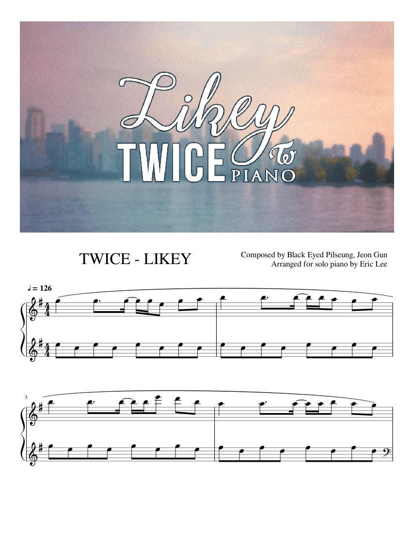 Twice Likey Advanced Piano Solo Sheet Music For Piano Solo Musescore Com