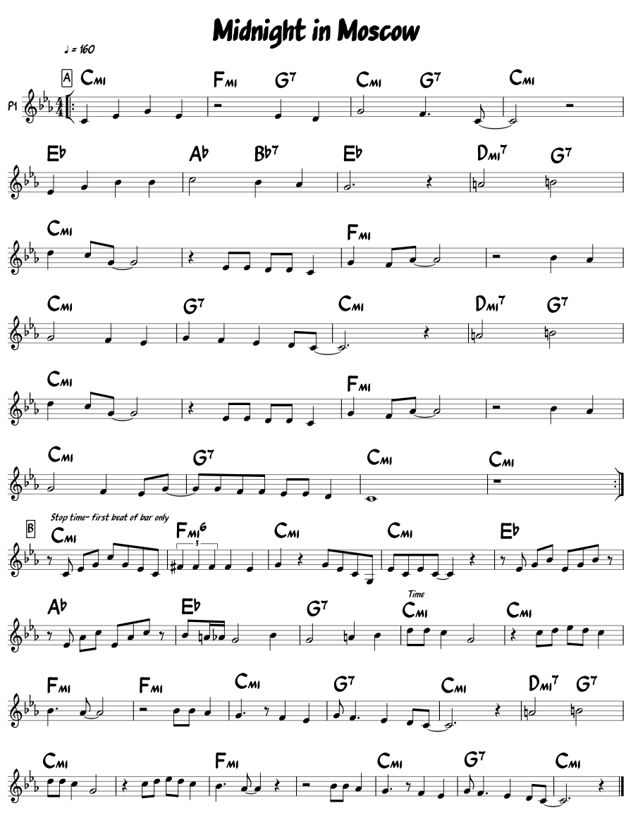 Midnight in Moscow Sheet music for Piano (Solo) | Musescore.com