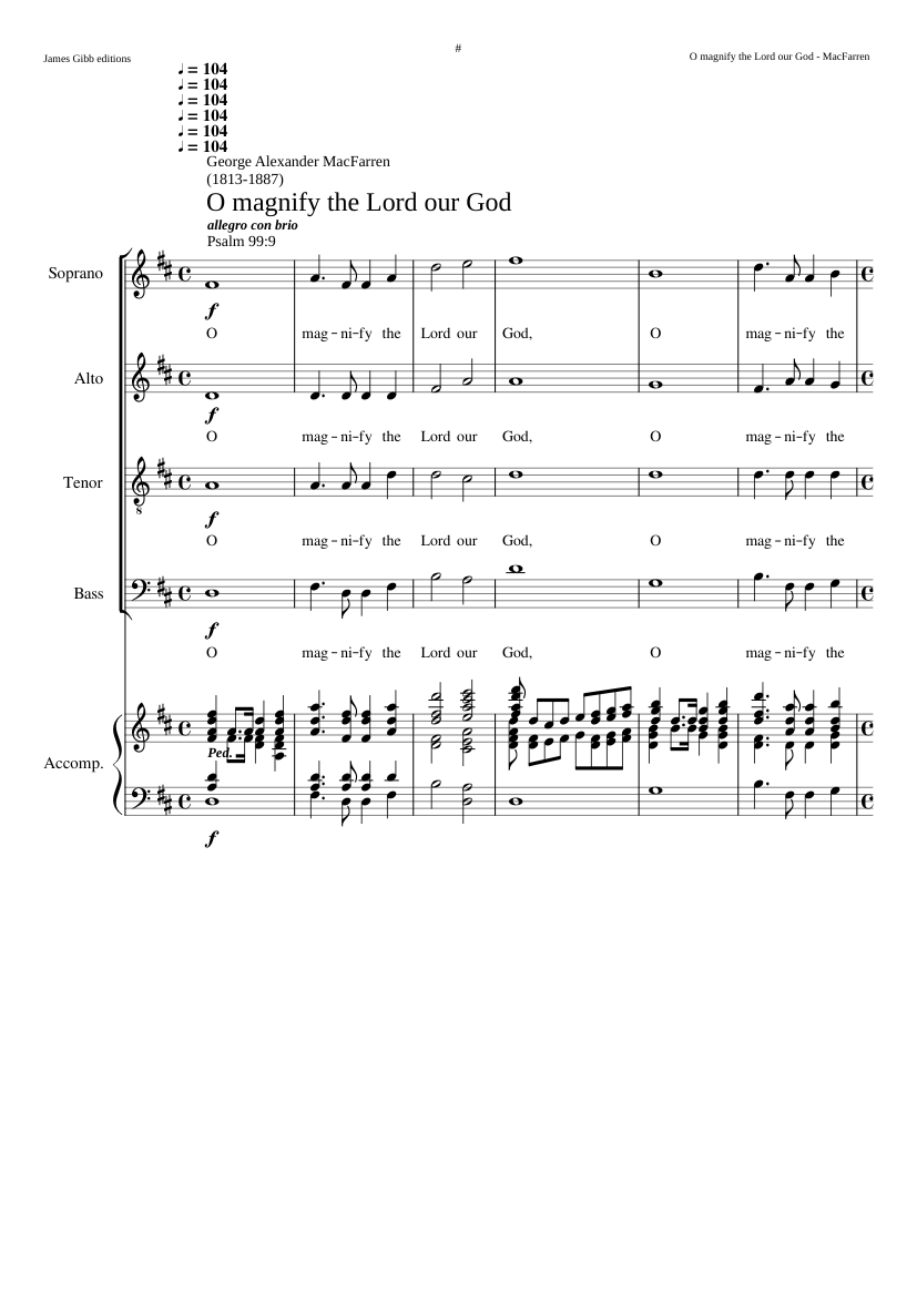 O magnify the Lord our G